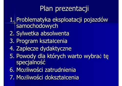 eksploatacja pojazdów samochodowych - Politechnika Krakowska