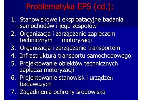 eksploatacja pojazdów samochodowych - Politechnika Krakowska