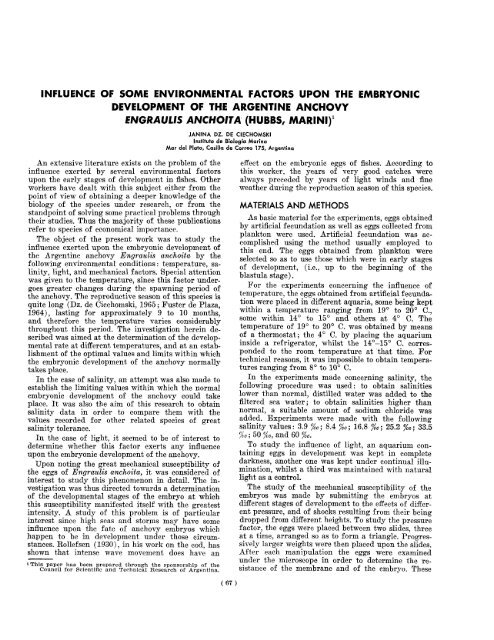 CalCOFI Reports, Vol. 11, 1967 - California Cooperative Oceanic ...