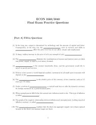 ECON 3560/5040 Final Exam Practice Questions