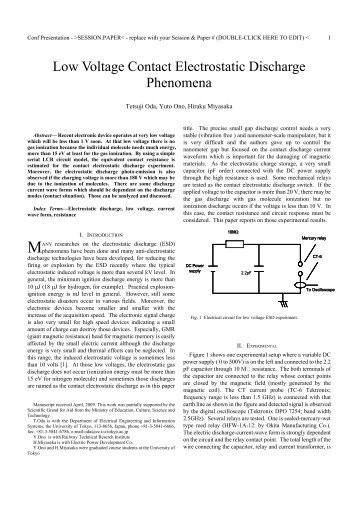 Low Voltage Contact Electrostatic Discharge Phenomena