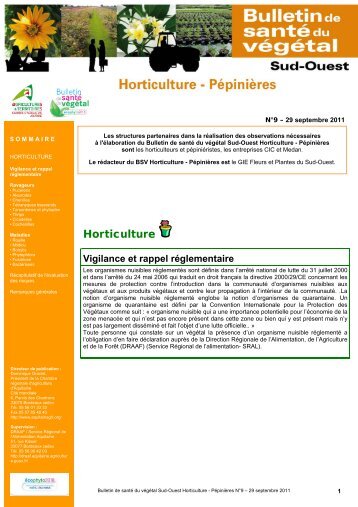 Horticulture - PÃ©piniÃ¨res - Les chambres d'agriculture en Limousin