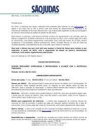 Carta aos alunos 2013 - Portal da USJT