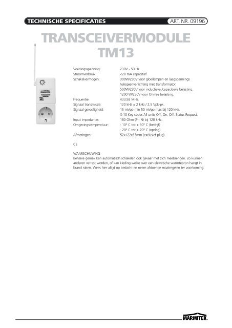TRANSCEIVERMODULE TM13 - De Beveiligingswinkel