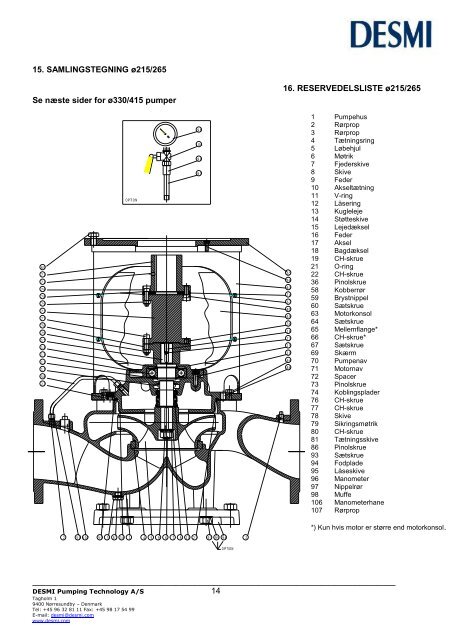 Drifts- og Servicevejledning- - Desmi