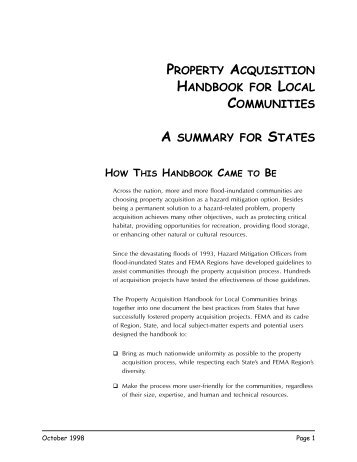 Property Acquisition Handbook for Local Communities - Governor's ...