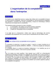 Chapitre 01 L'organisation de la comptabilitÃ© dans l'entreprise