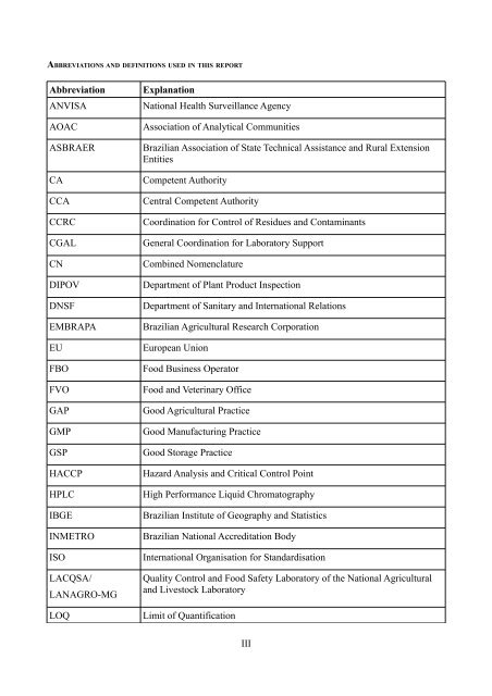 final report of a mission carried out in brazil from 15 to 24 march ...