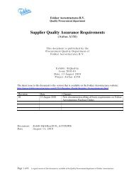 Supplier Quality Assurance Requirements - Fokker