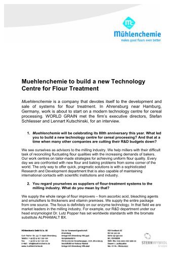 English, PDF (66 KB) - MÃ¼hlenchemie GmbH & Co. KG