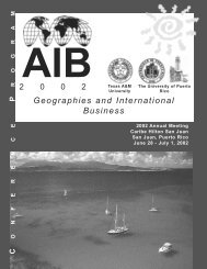 2002 Conference Program - Academy of International Business