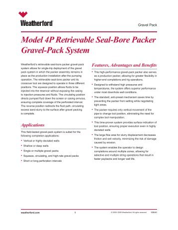 Model 4P Retrievable Seal-Bore Packer Gravel-Pack System