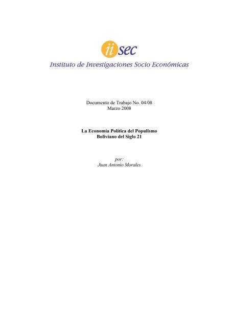 Documento de Trabajo No. 04/08 Marzo 2008 La EconomÃ­a ... - iisec