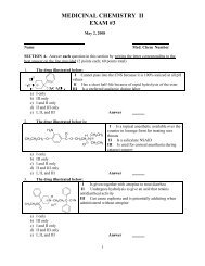 medicinal chemistry ii exam #3 - Department of Medicinal Chemistry