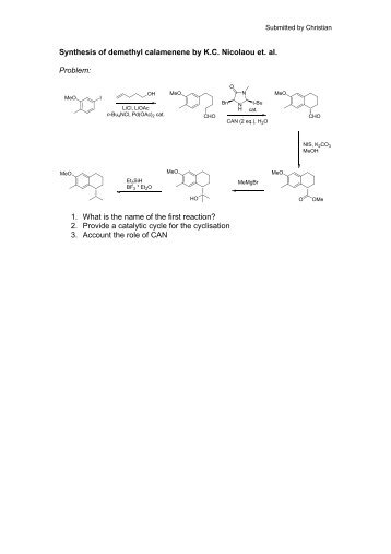 Synthesis of demethyl calamenene by KC Nicolaou ... - Group Renaud