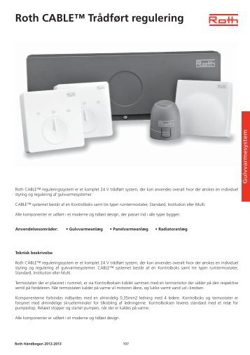 CABLEâ¢ 2012, trÃ¥dfÃ¸rt regulering - Roth