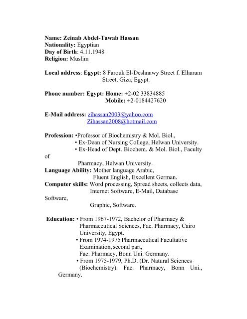 CV for Dr Zeinab.pdf - Helwan University