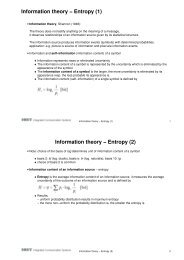 Information theory â Entropy (1)