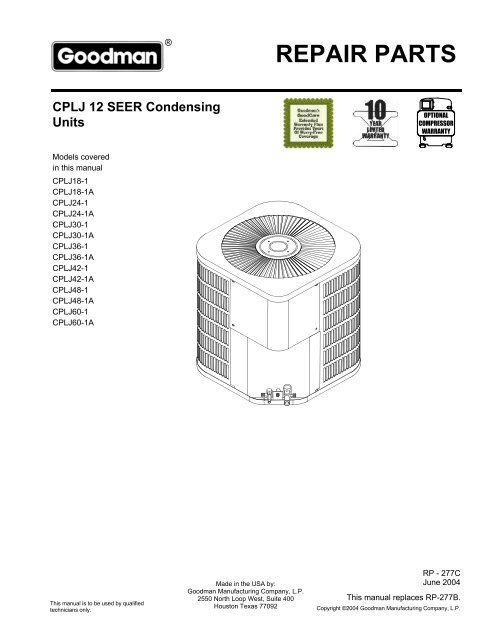 RPT - Parts Manual Cover