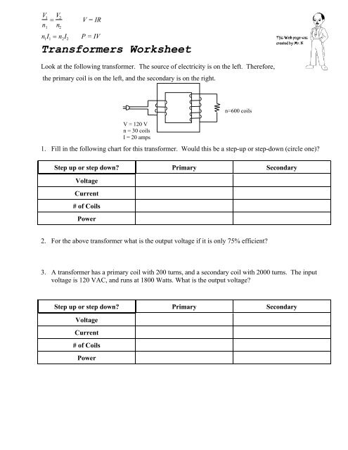 transformers-worksheet