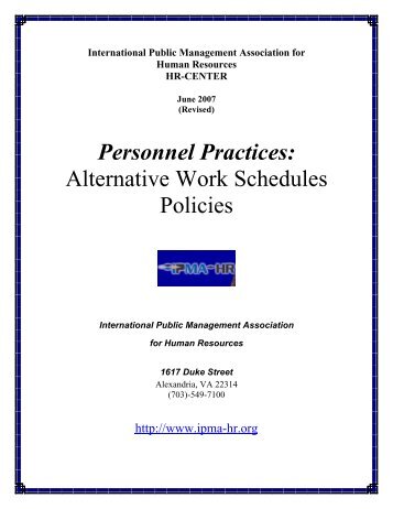 Alternative Work Schedules Policies - International Personnel ...