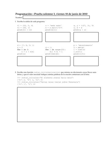 ProgramaciÂ´onâPrueba solemne 3, viernes 18 de junio de ... - csrg