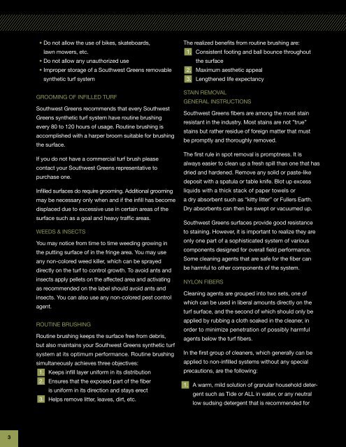 Southwest Greens Golf Greens Maintenance Manual (PDF)