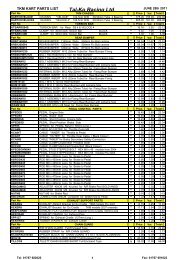 TKM KART PARTS 2011 - Tal-Ko