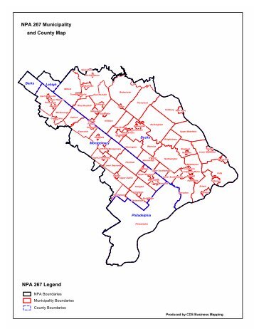 215/267/445 Area Code Map