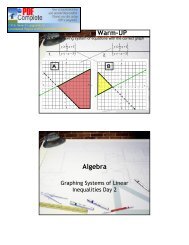 Warm-UP Algebra - Teacherpage