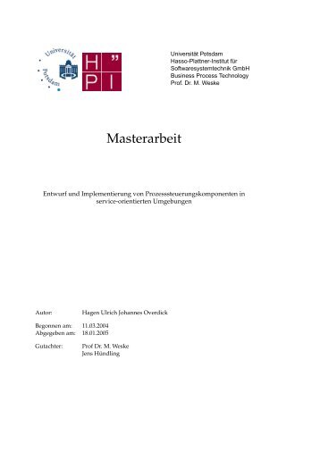 Masterarbeit - Business Process Technology Group - UniversitÃ¤t ...