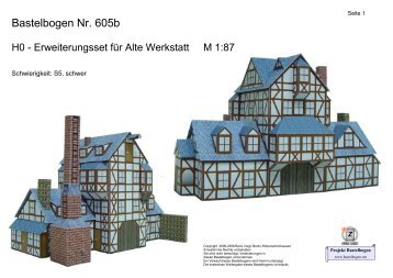 Bastelbogen 605b, H0 Erweiterungsset für alte Werkstatt - Projekt ...