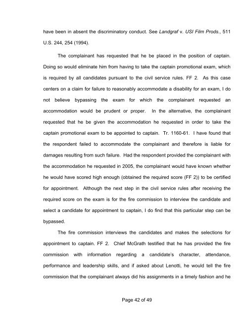 CHRO ex. rel. Lenotti v. City of Stamford - Connecticut Employment ...