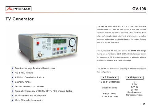 TV & MONITOR PATTERN GENERATORS - Protel