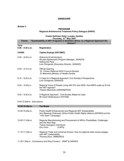 Regional ART Policy Dialogue Report.pdf - SAfAIDS