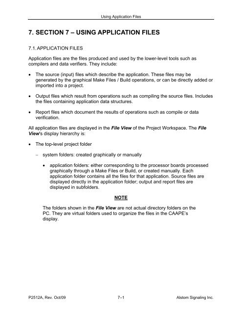 CAAPE User's Manual - ALSTOM Signaling Inc.