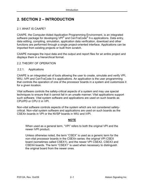 CAAPE User's Manual - ALSTOM Signaling Inc.