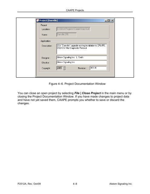 CAAPE User's Manual - ALSTOM Signaling Inc.