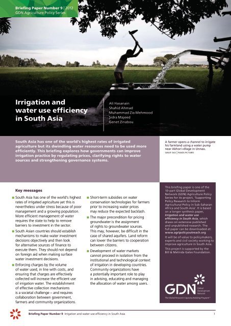 Irrigation and water use efficiency in South Asia - Global ...
