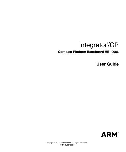 Integrator/CP User Guide ARM Information Center