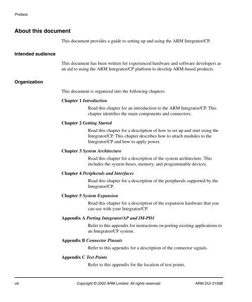 Integrator/CP User Guide - ARM Information Center