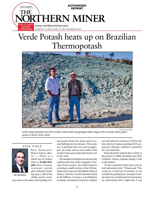 Verde Potash heats up on Brazilian thermopotash - Ahead of the Herd