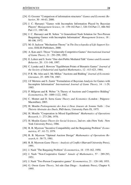 Approche Conceptuelle et Algorithmique des Equilibres de ... - Lameta