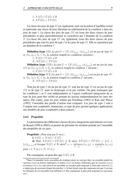 Approche Conceptuelle et Algorithmique des Equilibres de ... - Lameta