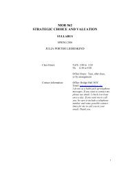 MOR 562 STRATEGIC CHOICE AND VALUATION - USC Marshall