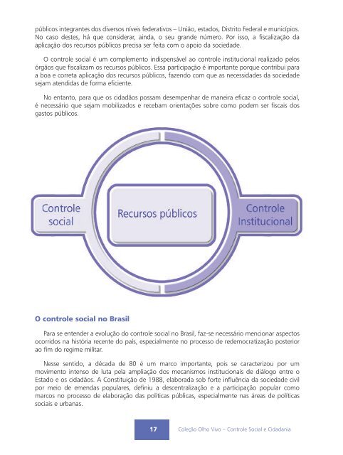 Cartilha Olho Vivo - Controle Social - Controladoria-Geral da UniÃ£o