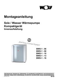 Montageanleitung Sole/Wasser-WÃ¤rmepumpe - Wolf (Schweiz) AG