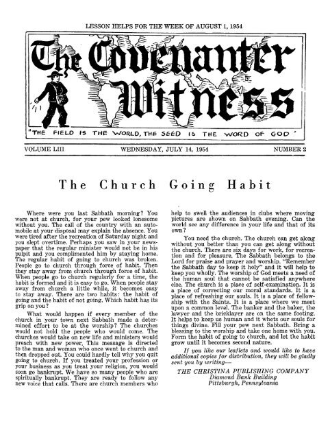 Covenanter Witness Vol. 53 - Rparchives.org