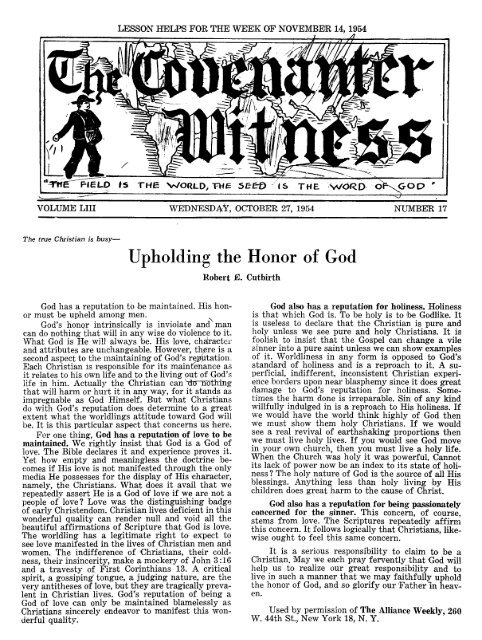 Covenanter Witness Vol. 53 - Rparchives.org