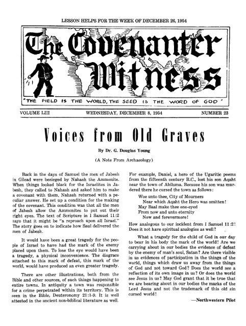 Covenanter Witness Vol. 53 - Rparchives.org
